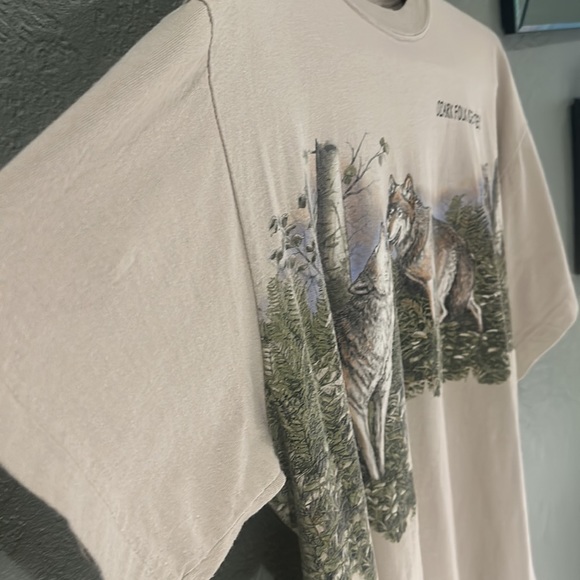 Vintage 90s Wolf Shirt All Over Print Bear Country USA Art Unlimited Nature - Picture 4 of 10